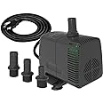 Knifel Submersible Pump 880GPH Ultra Quiet with Dry Burning Protection 10.2ft High Lift for Fountains, Hydroponics, Ponds, Aq