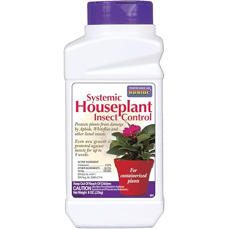 Bonide Systemic Houseplant Insect Control, 8 oz Ready-to-Use Granules for Indoors and Outdoors, Protects Plants from Insects