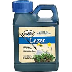 Liquid Harvest Lazer Blue Concentrated Spray Pattern Indicator 8 Ounces Perfect Weed Dye, Herbicide Fertilizer Marking Turf M