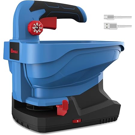 Enhulk Rechargeable Seed Spreader, Grass Seed Spreader, Fertilizer Spreaders, Seed and Ice Spreader, 2000mAh Built-in Lithium Battery