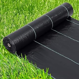PioneerWorks 4ft x 250ft Premium Weed Barrier Landscape Fabric, 5oz Heavy Duty, Weed Control Fabric, High Permeability Good for Flower Bed, Driveway Fabric Ground Cover