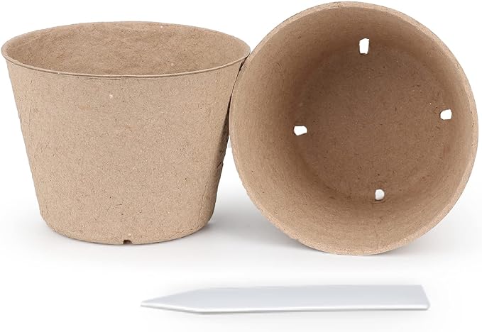 Homenote Peat Pots, 60 Pcs 4 Inch Seed Starting Pots with Drainage Holes Round Nursery Pot, Plants Pots with Bonus 20 Plant Labels - Image 2