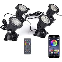 SHOYO Color Changing Spotlights Underwater Pond Lights, Million Colored IP68 Waterproof Landscape Spot Lights Timing Dimmable