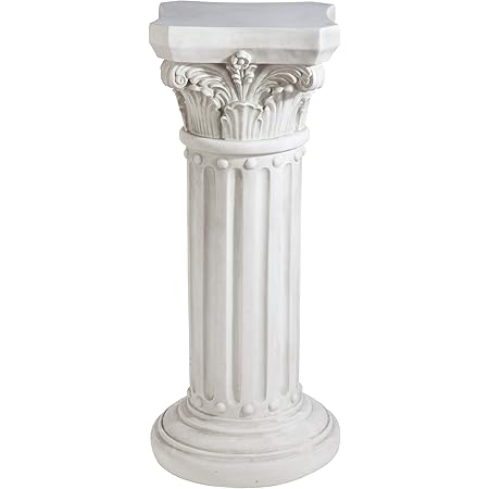 Design Toscano KY60748 Athena Corinthian Garden Plinth Base Statuary Pedestal, Medium, Antique Stone Finish