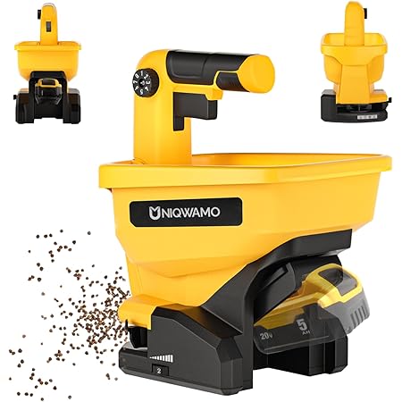 Uniqwamo Handheld Power Spreader for Dewalt 20V/60V Li-ion Battery, Available Year-Round, Grass Seeds, Rock Salt (Battery not Included)