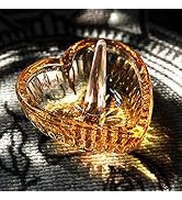 Crystal Glass Heart Ring Holder Dish (AB color-Champagne)