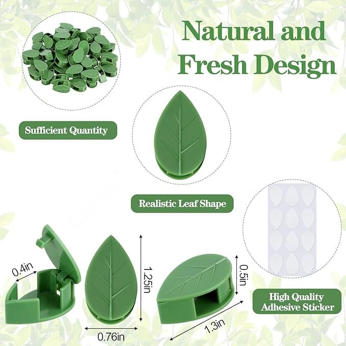 60 Pieces Plant Climbing Wall Fixture Clips with 72 Pieces Acrylic Adhesive Sticker Plant Fixer Invisible Wall Vines Fixing Clips Self-Adhesive Hook Plant Vine Traction for Indoor Outdoor Decoration - Image 2