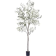 Phimos 7FT Artificial Olive Tree (82") Tall Fake Potted Olive Tree with Planter Large Faux Olive Branches and Fruits Artifici