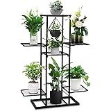 OUDUOPLANT 5 Tier Metal Plant Stand Indoor Outdoor,Black Plant Stands for Indoor Plants Multiple,33.5" Tall Large Plant Shelf