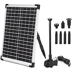 ECO-WORTHY Solar Fountain Water Pump Kit 25 W, 410GPH Submersible Powered Pump and 25 Watt Solar Panel for Sun Powered Founta