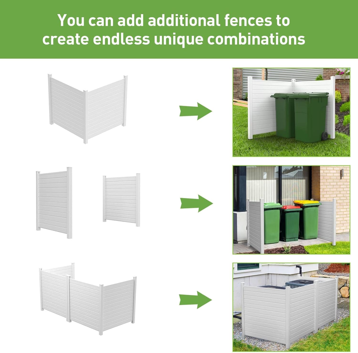 Caprihom Rejilla para valla de aire acondicionado de 50 pulgadas de ancho x 50 pulgadas de alto, carcasa de vinilo para valla de privacidad, panel de pantalla para equipo de piscina, kit de paneles y pantallas de privacidad para exteriores (paquete de 2) - Image 14