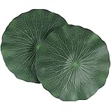 Amosfun 6 Pcs PU Simulation Lotus Leaves Artificial Floating Foam Lotus Leaves Fish Tank Pond Decoration Artificial Foliage 2