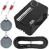 Pawfly Pond Air Pump Outdoor Oxygen Pump for Fish Koi Pond Adjustable Pond Garden Aerator Pump Kit with Airline Tubing Contro