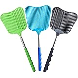 Trism 3-Piece Fly Swatter Set - Extendable Stainless Steel Handle, Flexible and Durable for Home, Garden, Classroom, and Offi