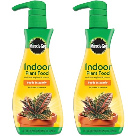 Miracle-Gro Indoor Plant Food (Liquid), 8 oz., Instantly Feeds All Indoor Houseplants Including Edibles, 2-Pack