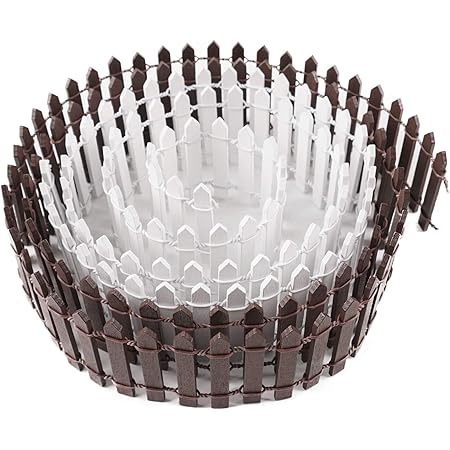 Miniature Fairy Garden Accessories, 2 Pcs 40 Inch Fairy Garden Fence, Fairy Garden Supplies, Brown and White Fairy Garden Kits by MoHern