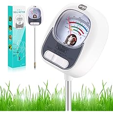 Soil Test Kit 4-in-1, Soil Moisture Meter for PH, Fertility, Light, Moisture, Soil pH Meter, Soil Tester, Moisture Meter for