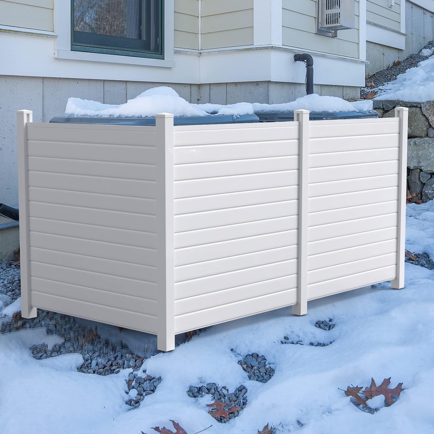 Caprihom Rejilla para valla de aire acondicionado de 50 pulgadas de ancho x 50 pulgadas de alto, carcasa de vinilo para valla de privacidad, panel de pantalla para equipo de piscina, kit de paneles y pantallas de privacidad para exteriores (paquete de 2) - Image 26