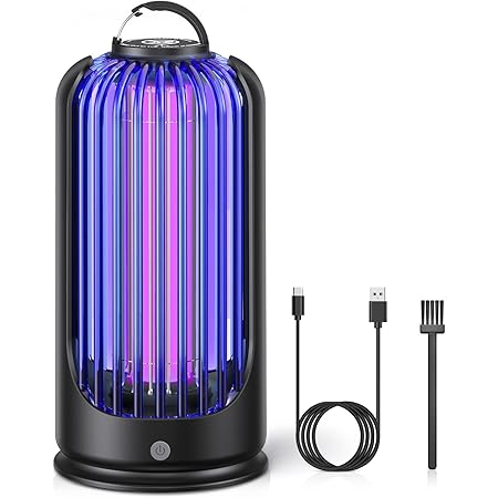 Bug Zapper for Indoor Outdoor, Rechargeable Mosquito Zapper with 3600V High Powered, Electric Pest Control Insect Fly Zapper Can Attract Gnats, Mosquitoes, Flies, Moths for Home, Patio (Purple)