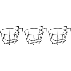 TQVAI 10" Hanging Planter, Rail Planter Baskets, Wire Flower Pot Holder Plants Hangers for Orchid, Deck, Patio Ledge, Balcony