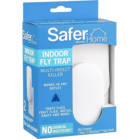 Safer Home SH502 Indoor Plug-In Fly Trap for Flies, Fruit Flies, Moths, Gnats, and Other Flying Insects – 400 Sq Ft of Protection