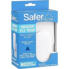 Safer Home SH502 Indoor Plug-In Fly Trap for Flies, Fruit Flies, Moths, Gnats, and Other Flying Insects – 400 Sq Ft of Protec