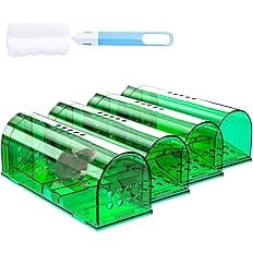 4 Pcs Humane Mouse Traps No Kill, Live Mouse Trap, Reusable Mice Trap Catch for House & Outdoors