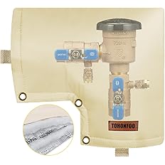 Backflow Preventer Cover Insulated Pouch (5°F) - Pressure Vacuum Breaker Cover - Winter Water Well Pump Covers Sprinkler Valv