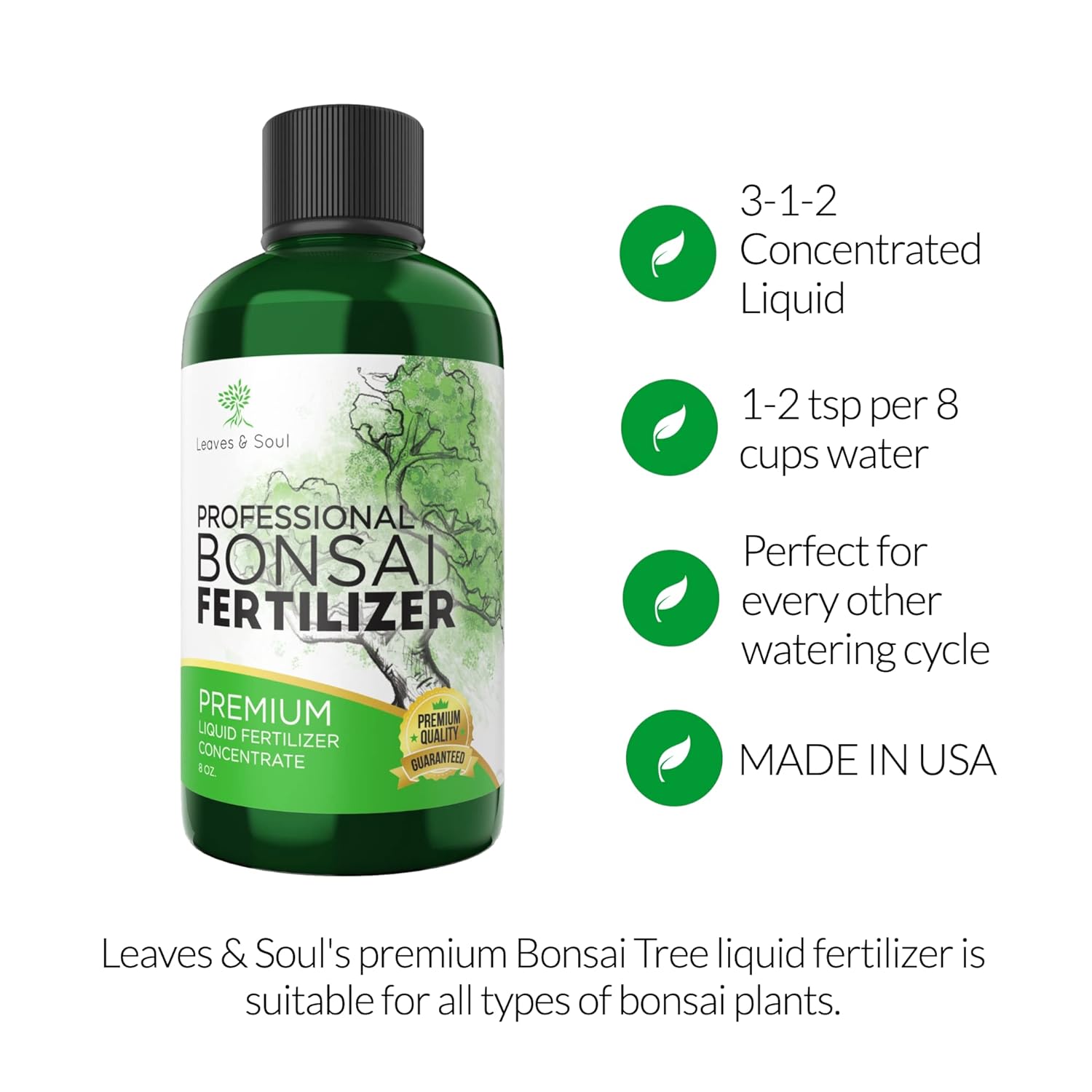 Professional Liquid Bonsai Plant Fertilizer | 3-1-2 Concentrate for Bonsai Plants and Trees | Multi-Purpose Blend & Gardening Supplies | 8 oz Bottle - Image 3