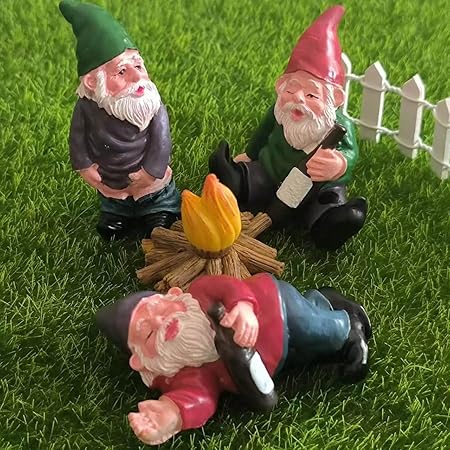 LONCESS Gnome Fairy Garden Accessories,Miniature Gnome Figurines, Garden Statue for Plant Pots Decor, Home Decoration, Fairy Garden, Micro Landscape, Bonsai Craft Decor,Cake Toppers，Brithday's Gift