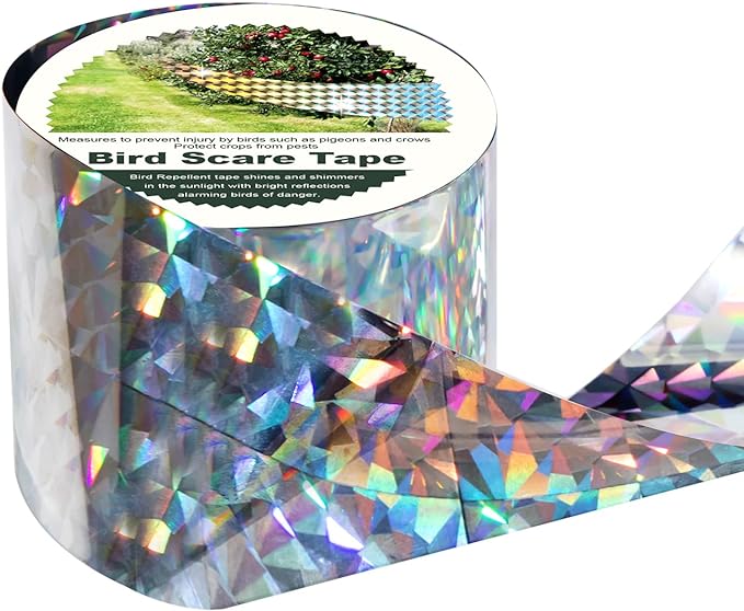 OFFO Bird Reflective Tape, 330 Feet x 2 Inches Dual-Sided Bird Reflective Tape Outdoor for Garden, Farm, Orchard or Courtyard