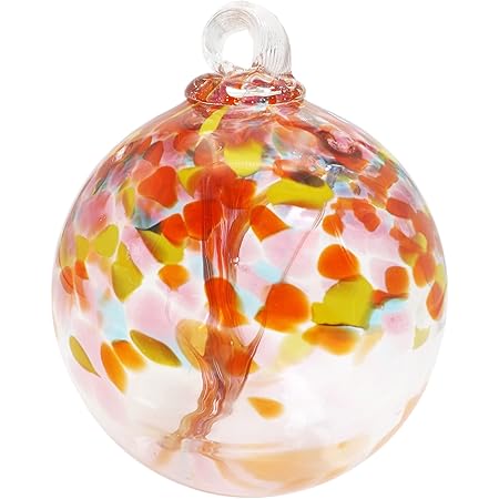 Dale Tiffany Hand Blown Glass, 3" Diameter Eden, Tree of Life Collection, Witch Globe Hanging Garden Indoor/Outdoor Decorative Ornament Gazing Ball