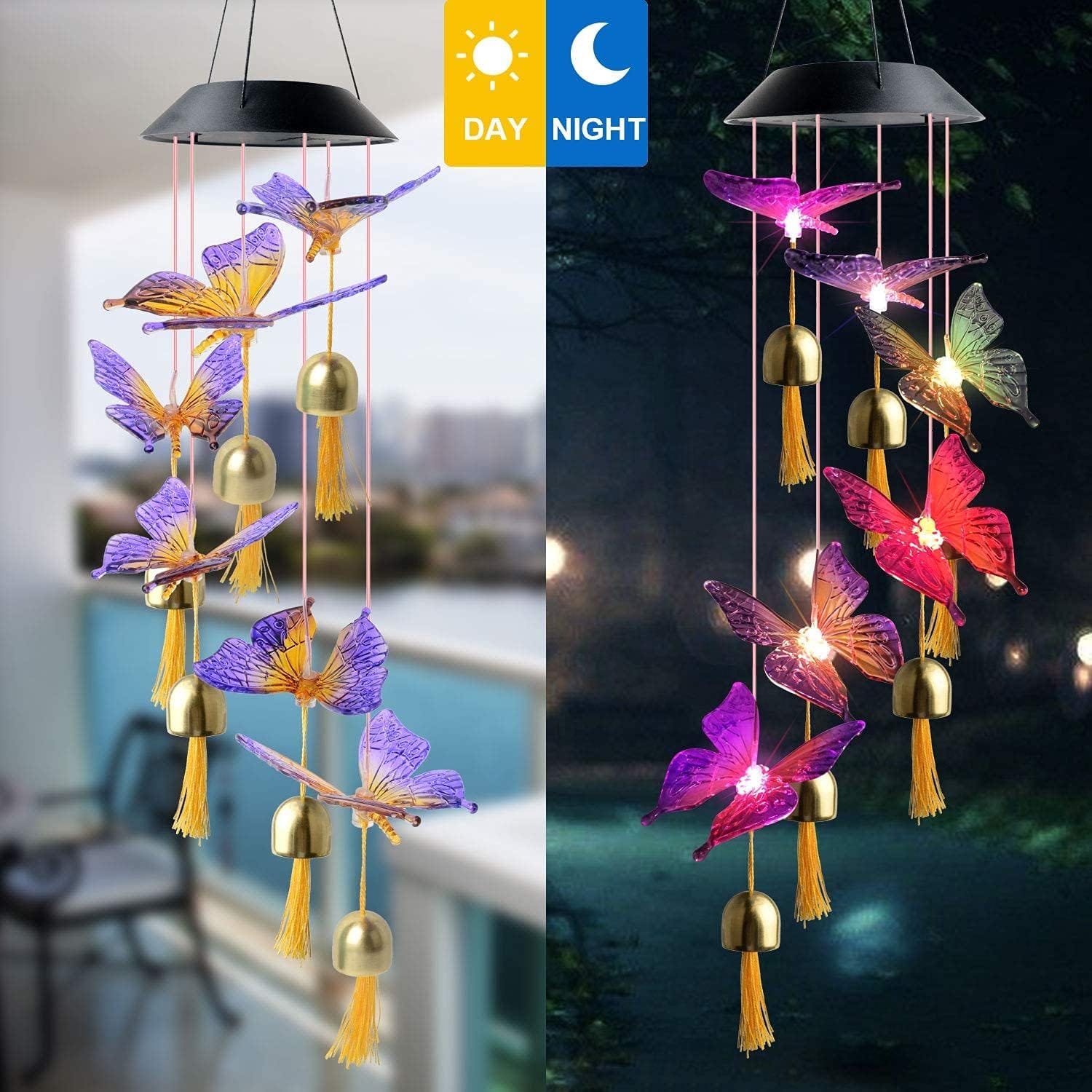 Campanilla de viento solar de colibrí al aire libre, regalo para papá, mamá, abuela, esposa, hija, hermana, tía, abuela, mujeres, decoración al aire libre para patio, jardinería - Image 68