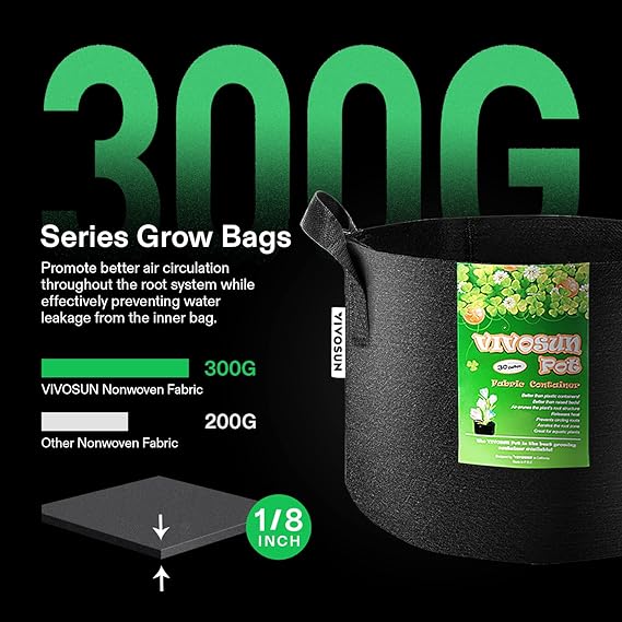 VIVOSUN 10-Pack 5 Gallon Grow Bags, Reinforced Planter Fabric Pots for Gardening Black - Image 3