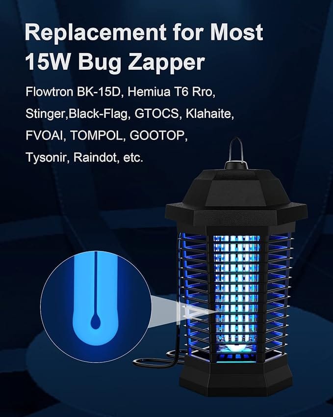 Bug Zapper Replacement Light Bulb for 15W Insect Attracting Lamp with 4-Pin Base, Ful 15W-BL U Shaped Twin Tube Bulb for Outdoor Mosquito Zapper, 4 Pack - Image 3