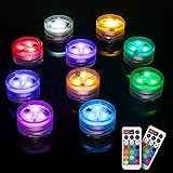 Mini Submersible LED Tea Lights - Waterproof Flameless Led Lights Battery Powered, Small Led Candle Light for Christmas, Vase