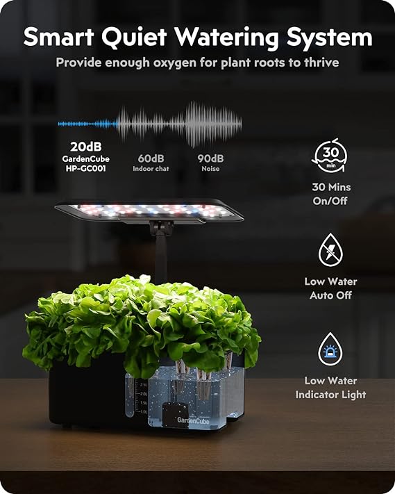 Hydroponics Growing System Indoor Garden: Herb Garden Kit Indoor with LED Grow Light Quiet Smart Water Pump Automatic Timer Healthy Fresh Herbs Vegetables - Hydroponic Planter for Home Kitchen Office - Image 3