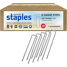 Sandbaggy 6 inch Landscape Sod Staples (8 Gauge Steel) | Great for Hard & Rocky Soil | 40% Thicker Than Standard 11 Gauge Sta