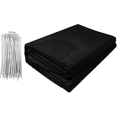 HOOPLE Premium Garden Weed Barrier Landscape Fabric with Free Landscape Staples, Durable & Heavy-Duty Weed Block, Superior We