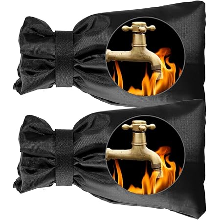 Outdoor Faucet Covers for Winter, Pro 10" H x 7" W Outside Faucet Cover Freeze Protection, Upgraded Reusable Waterproof Insulated Spigot Cover, Thickened Water Spigot Cover for Winter, 2 Pack, Black