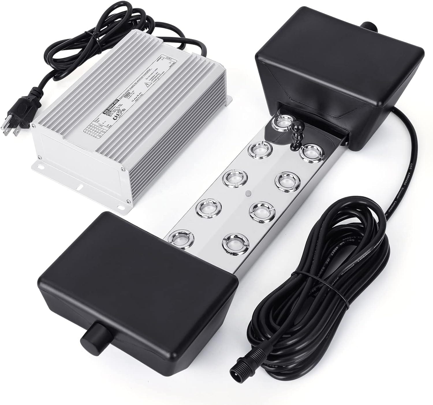 CEED4U Ultrasonic Fogger, 10 Head Ultrasonic Mist Maker, 7000ml/H 350W Mist Maker Fogger with Buoy IP67 Waterproof Power Supply, Perfect for Pond Garden Lawn Rockery Greenhouse Halloween Decoration