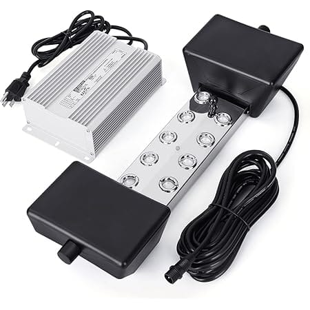 CEED4U Ultrasonic Fogger, 10 Head Ultrasonic Mist Maker, 7000ml/H 350W Mist Maker Fogger with Buoy IP67 Waterproof Power Supply, Perfect for Pond Garden Lawn Rockery Greenhouse Halloween Decoration