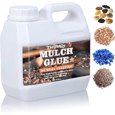 Mulch Glue for Landscaping, 35OZ Mulch Glue for Pea Gravel, Mulch Anchor and Gravel Binder, Lasts up to 2 Years, Non-Toxic, Landscape Rock Glue, Gravel Glue & Lock Liquid (1)