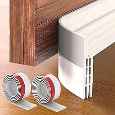 GroTheory 2 Pack Door Draft Stopper, Under Door Sweep for Exterior & Interior Doors, Weather Stripping Door Seal, Garage Wind