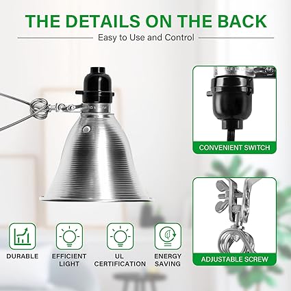 Simple Deluxe Clamp Lamp Light Socket with 5.5 Inch Aluminum Reflector, Suit for Max 60 Watt Lamp (No Bulb Included) with 18/2-Gauge 6 Feet Cord, 2 Pack,Silver - Image 3