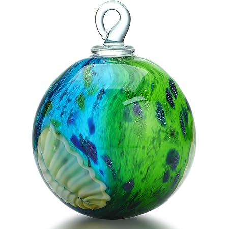 QFkris 4" Hanging Gazing Balls for Gardens Decorative Outdoor Hand-Blown Glass Ornament Friendship Balls Witch Ball