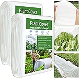 2PCS Plant Covers Freeze Protection-10x33FT 1.05oz/yd², Anti Sleet Freeze Cloth Vegetables Cover,Resistant Frost Floating Bla