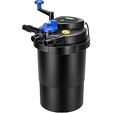 VIVOGROW Bio Pressure Pond Filter, up to 2100 Gallons, Pond Filter System with Convenient Cleaning Crank Handle for Garden, P