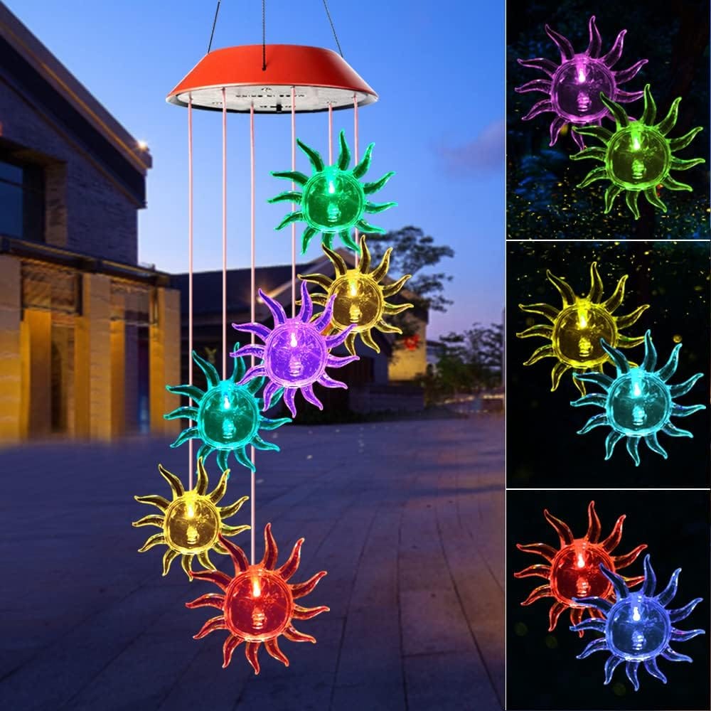 Campanilla de viento solar de colibrí al aire libre, regalo para papá, mamá, abuela, esposa, hija, hermana, tía, abuela, mujeres, decoración al aire libre para patio, jardinería - Image 8