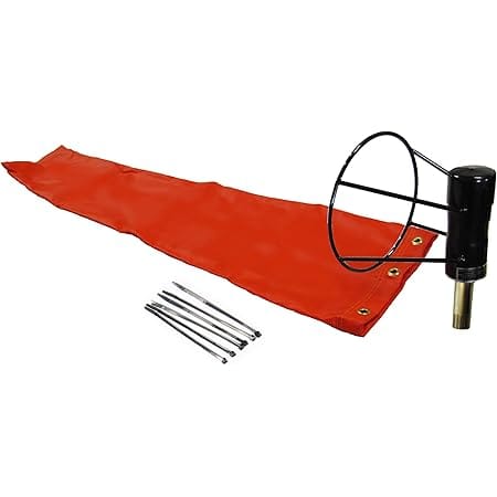 Airport Windsock Corporation 8" X 36" Orange Windsock and 8" Ball Bearing Frame USA Made